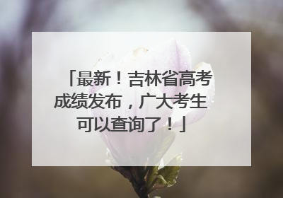最新！吉林省高考成绩发布，广大考生可以查询了！