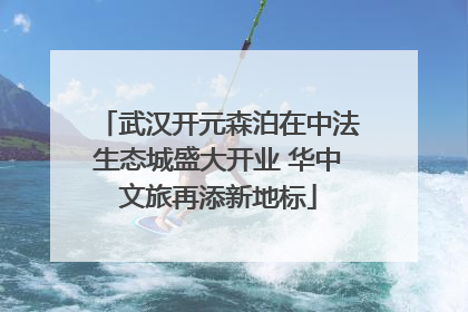 武汉开元森泊在中法生态城盛大开业 华中文旅再添新地标