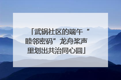 武锅社区的端午“睦邻密码”龙舟桨声里划出共治同心圆