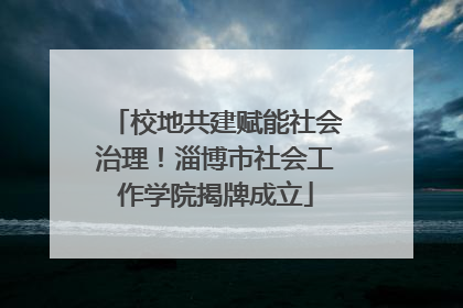 校地共建赋能社会治理！淄博市社会工作学院揭牌成立