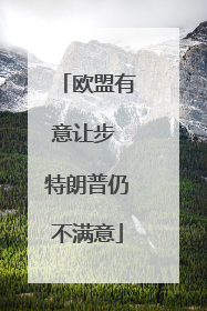 欧盟有意让步 特朗普仍不满意
