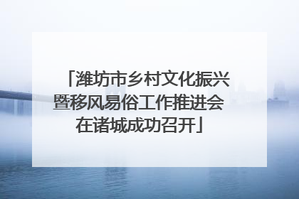 潍坊市乡村文化振兴暨移风易俗工作推进会在诸城成功召开