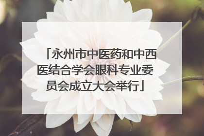 永州市中医药和中西医结合学会眼科专业委员会成立大会举行