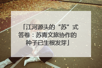 江河源头的“苏”式答卷：苏青文旅协作的种子已生根发芽