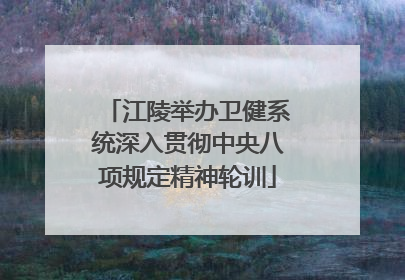 江陵举办卫健系统深入贯彻中央八项规定精神轮训
