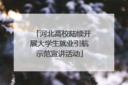 河北高校陆续开展大学生就业引航示范宣讲活动