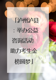 泸州泸县：举办公益咨询活动 助力考生金榜圆梦