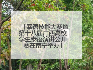 泰语技能大赛暨第十八届广西高校学生泰语演讲公开赛在南宁举办