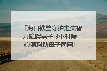 海口铁警守护走失智力障碍男子 3小时暖心照料助母子团圆