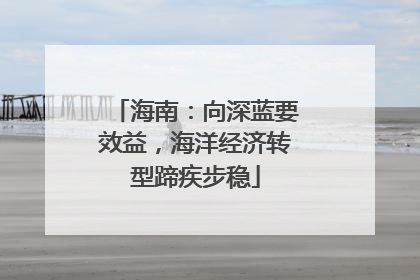 海南：向深蓝要效益，海洋经济转型蹄疾步稳
