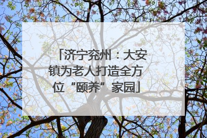 济宁兖州：大安镇为老人打造全方位“颐养”家园