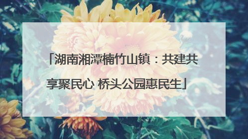 湖南湘潭楠竹山镇：共建共享聚民心 桥头公园惠民生