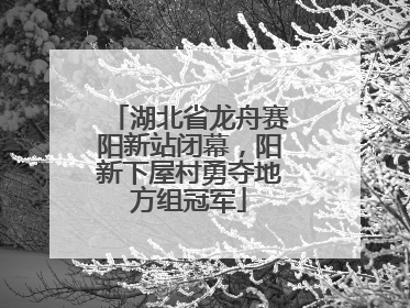 湖北省龙舟赛阳新站闭幕，阳新下屋村勇夺地方组冠军