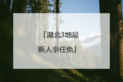 湖北3地最新人事任免