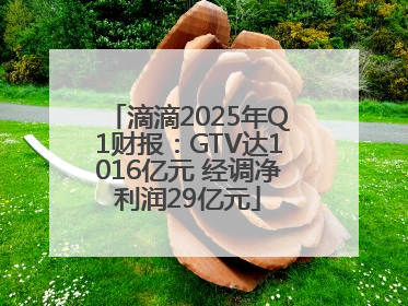 滴滴2025年Q1财报：GTV达1016亿元 经调净利润29亿元