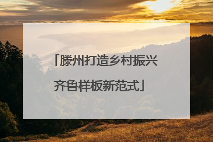滕州打造乡村振兴齐鲁样板新范式