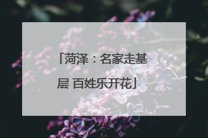 菏泽：名家走基层 百姓乐开花