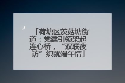 荷塘区茨菇塘街道：党建引领架起连心桥，“双联夜访”织就端午情