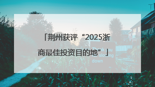 荆州获评“2025浙商最佳投资目的地”