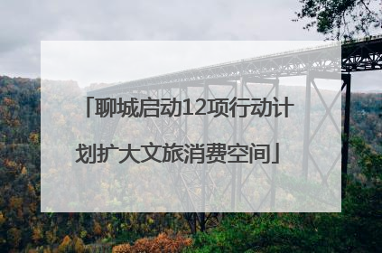 聊城启动12项行动计划扩大文旅消费空间