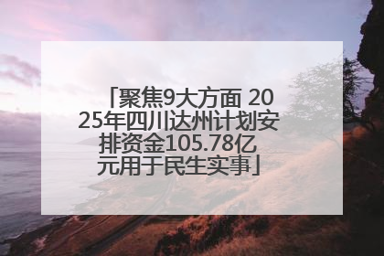 聚焦9大方面 2025年四川达州计划安排资金105.78亿元用于民生实事