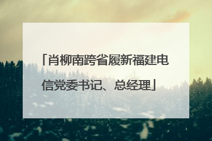 肖柳南跨省履新福建电信党委书记、总经理