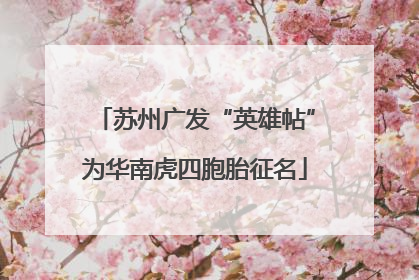苏州广发“英雄帖”为华南虎四胞胎征名
