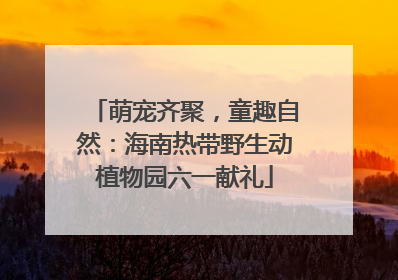 萌宠齐聚，童趣自然：海南热带野生动植物园六一献礼