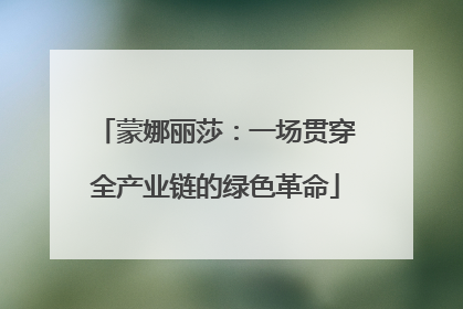 蒙娜丽莎：一场贯穿全产业链的绿色革命