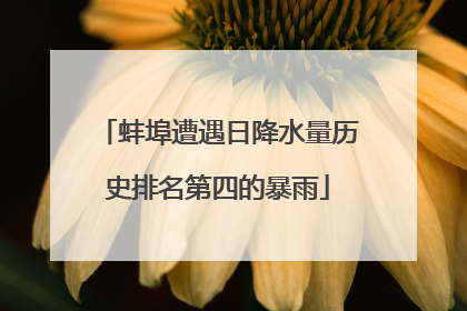 蚌埠遭遇日降水量历史排名第四的暴雨