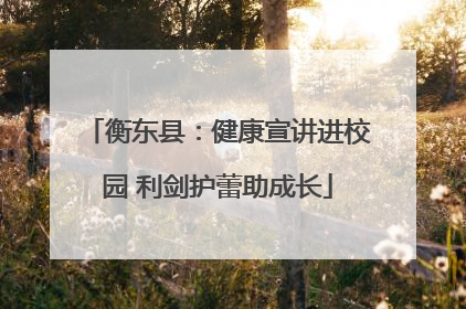 衡东县：健康宣讲进校园 利剑护蕾助成长