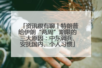 资讯很有聊丨特朗普给伊朗“两周”期限的三大原因：中东调兵、安抚国内、个人习惯