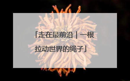 走在最前沿｜一根拉动世界的绳子