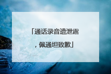 通话录音遭泄露，佩通坦致歉