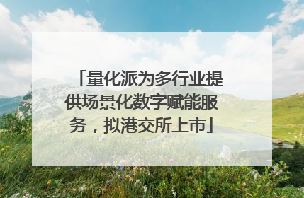 量化派为多行业提供场景化数字赋能服务，拟港交所上市