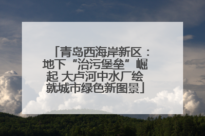 青岛西海岸新区：地下“治污堡垒”崛起 大卢河中水厂绘就城市绿色新图景