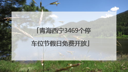 青海西宁3469个停车位节假日免费开放