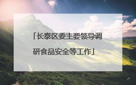 长泰区委主要领导调研食品安全等工作