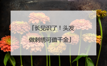 长见识了！头发做刺绣可值千金
