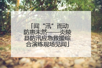 闻“汛”而动 防患未然——炎陵县防汛应急救援综合演练现场见闻