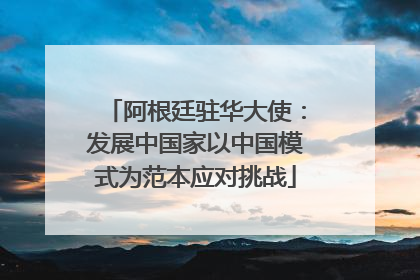 阿根廷驻华大使：发展中国家以中国模式为范本应对挑战
