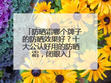 防晒霜哪个牌子的防晒效果好？十大公认好用的防晒霜，闭眼入