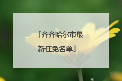 齐齐哈尔市最新任免名单