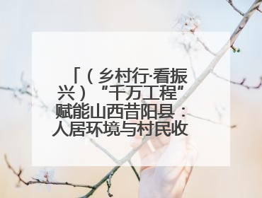 （乡村行·看振兴）“千万工程”赋能山西昔阳县：人居环境与村民收入“双提升”
