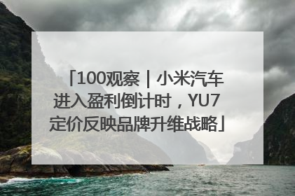 100观察｜小米汽车进入盈利倒计时，YU7定价反映品牌升维战略
