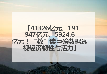41326亿元、191947亿元、5924.6亿元！“数”读重磅数据透视经济韧性与活力