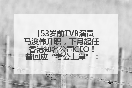 53岁前TVB演员马浚伟升职，下月起任香港知名公司CEO！曾回应“考公上岸”：真不是公务员
