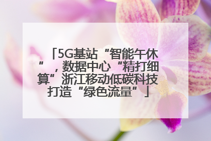 5G基站“智能午休”，数据中心“精打细算”浙江移动低碳科技打造“绿色流量”