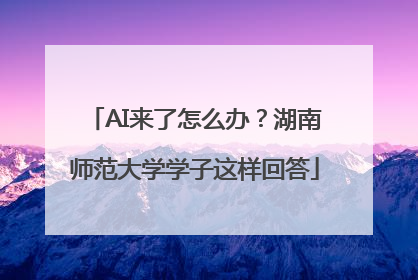 AI来了怎么办？湖南师范大学学子这样回答
